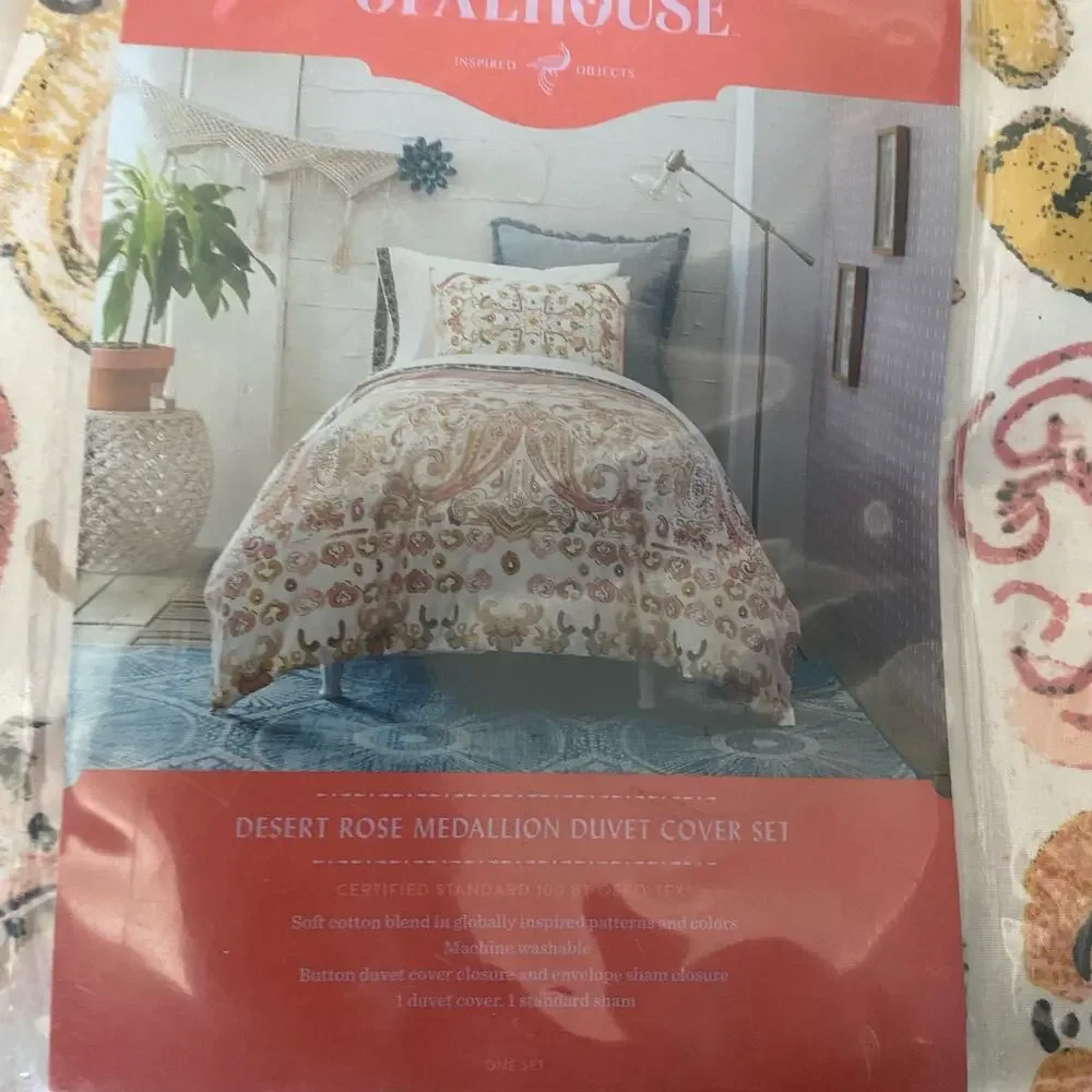 Opal House Desert Rose Paisley Medallion 2 Pc Duvet Cover Set, Twin/XL Twin Bed